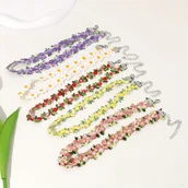 Inne - TEMU 5-częściowe, ręcznie robione na szydełku naszyjniki z motywem kwiatów w stylu boho, akcesoria na wakacje, idealny prezent dla przyjaciół, - miniaturka - grafika 1