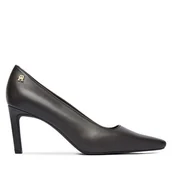 Czółenka - Czółenka Tommy Hilfiger Th Logo Lth Pump Slanted Hl FW0FW09008 Czarny - miniaturka - grafika 1