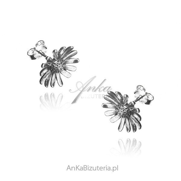 ankabizuteria.pl Kolczyki srebrne oksydowane STOKROTKI