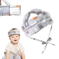 Zabezpieczenia dla dzieci - Czapka dziecięca ochrona na głowę kask do nauki chodzenia ochraniacz szara - miniaturka - grafika 1