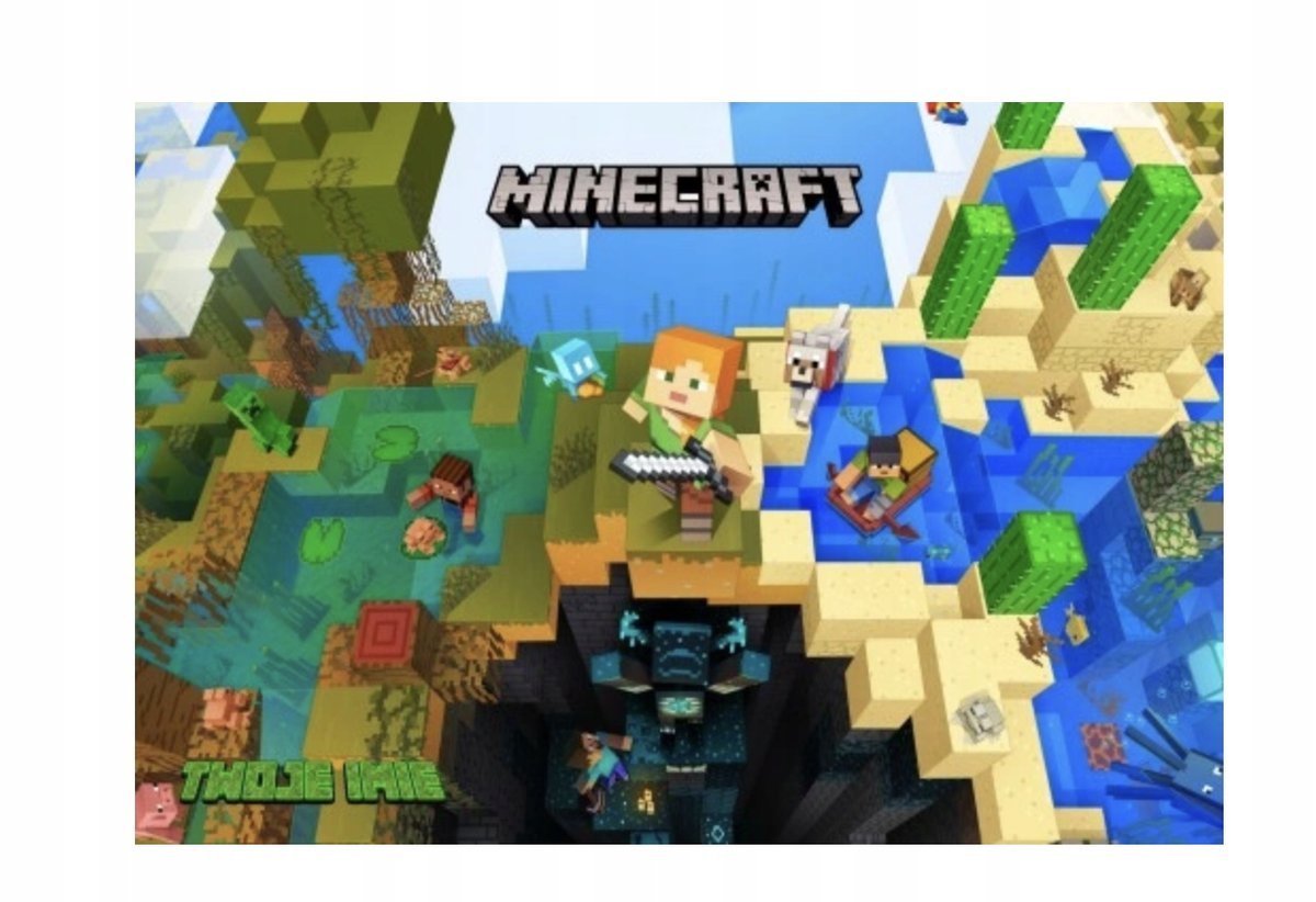 Puzzle MINECRAFT GRA A3 252 el z Nadrukiem + IMIĘ Pudełko 9