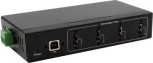 Exsys EXSYS EX-11214HMVS 4-portowy metalowy koncentrator USB 2.0 z zasilaczem 5V/2A Genesys Chipset
