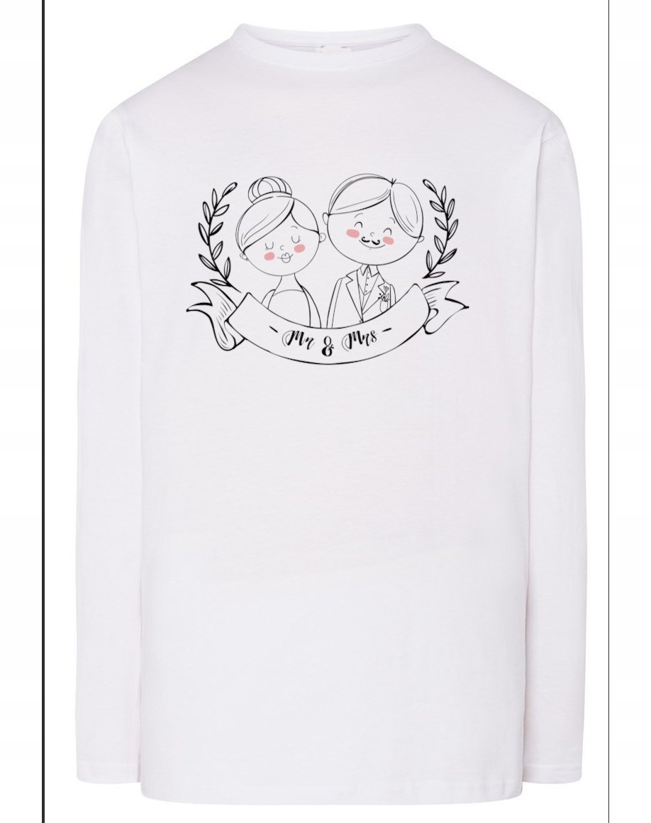 Walentynki Longsleeve nadruk Para Mr Mrs r.XS
