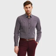 Koszule męskie - Wzorzysta koszula męska Slim Fit Bawełniana Pako Lorente roz. M - miniaturka - grafika 1