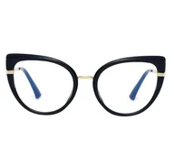 Okulary korekcyjne, oprawki, szkła - Okulary kocie do komputera damskie z filtrem BLUE Light zerówki 2582 - miniaturka - grafika 1
