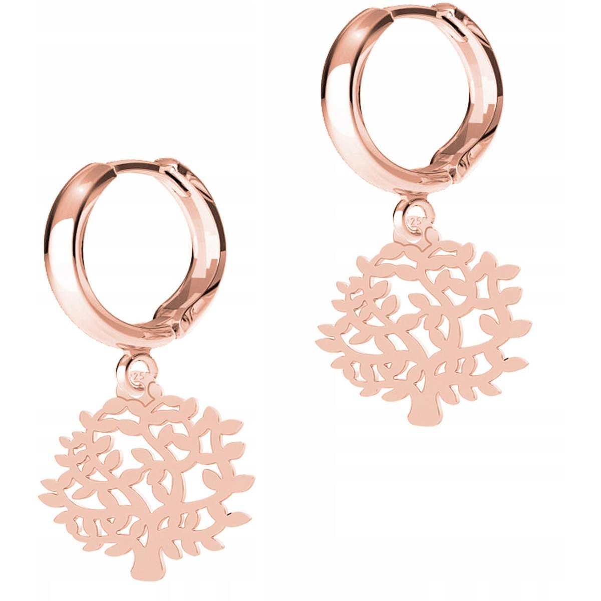 Kolczyki Pozłacane Drzewa Drzewka Życia Drzewo Blaszki Tree SREBRO 925