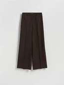 Spodnie damskie - Reserved - Spodnie z kantem - ciemnobrązowy - miniaturka - grafika 1