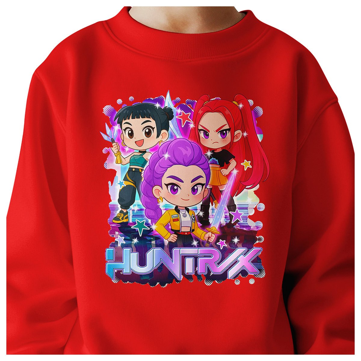 BLUZA DZIECIĘCA KPOP DEMON HUNTERS HUNTRIX 122-128 BAWEŁNIANA JAKOŚĆ
