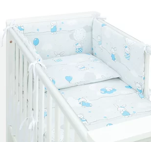 MAMO-TATO Ochraniacz rozbieralny dla niemowląt do łóżeczka 60x120 - Baloniki niebieskie - Ochraniacze do łóżeczka - miniaturka - grafika 1
