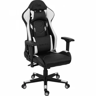Fotel gamingowy czarno biały alcantara kod: 5903661851798 - Fotele gamingowe - miniaturka - grafika 1