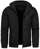 Kurtki męskie - Kurtka męska czarna z kapturem Recea - miniaturka - grafika 1