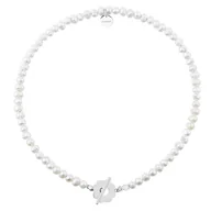 Naszyjniki - Choker perłowy z zapięciem kwiatem elegancki naszyjnik z pereł - Manoki - miniaturka - grafika 1