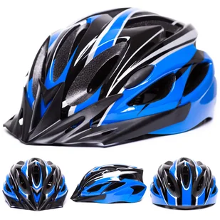 Kask rowerowy męski damski NIEBIESKI CZARNY szosowy regulowany M L 54-62 cm - Kaski rowerowe - miniaturka - grafika 1