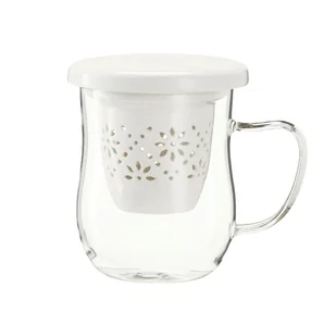 Kubek z zaparzaczem szklany 380 ml MON CHERI - Kubki - miniaturka - grafika 1