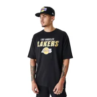 Koszulki męskie - Koszulka męska New Era Team Script OS Tee Los Angeles Lakers - miniaturka - grafika 1