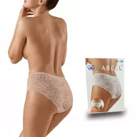 Bielizna nocna - Babell BBL 128 Koronkowe Figi bawełna Beżowy XXL - miniaturka - grafika 1