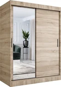 Szafy - MKPOL Szafa przesuwna MODUO COMFORT 150 dąb sonoma z lustrem po lewej - miniaturka - grafika 1