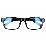 Okulary korekcyjne, oprawki, szkła - Prostokątne a'la Nerdy zerówki z Antyrefleksem okulary z filtrem ST1202B - miniaturka - grafika 1