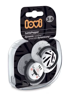 Lovi Lovi Dynamiczny smoczek uspokajający 3-6m Salt&Pepper 2szt. | szybka  | szeroki wybór smoczków uspokajających - Smoczki uspokajające - miniaturka - grafika 2
