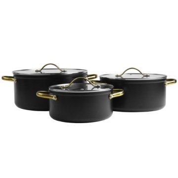 Komplet garnków aluminiowych Hanys 2,7L 4,7L 7,5L Pełne Dno Indukcyjne