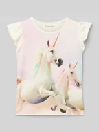 Koszulki dla dziewczynek - T-shirt o kroju regular fit z czystej bawełny - miniaturka - grafika 1