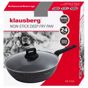 PATELNIA MARMURKOWA Z POKRYWĄ KLAUSBERG 24cm KB-7666 - Patelnie - miniaturka - grafika 8