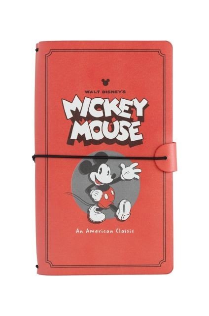 Notes skórzany Disney Myszka Miki gumka 80k w szeroką i kropkowaną linie