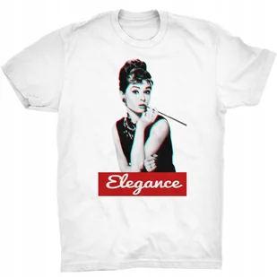 Audrey Hepburn Elegancja Koszulka Ikona Kino Moda - Koszulki męskie - miniaturka - grafika 1