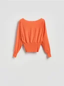 Bluzki damskie - Reserved - Bluzka ze ściągaczem Nasa - pomarańczowy - miniaturka - grafika 1