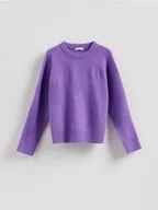 Swetry damskie - Reserved - Sweter z obniżoną linią ramion - fioletowy - miniaturka - grafika 1