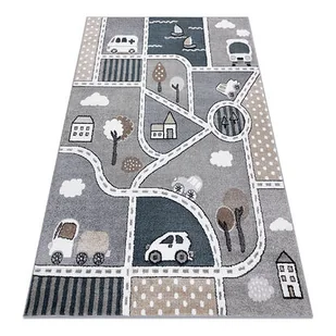 KUPON 10% w sklepie! Dywan FUN Strade dla dzieci, ulica, miasto szary Szary, 240x330 - Dywany dla dzieci - miniaturka - grafika 1
