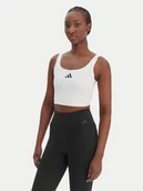 Koszulki i topy damskie - adidas Top Power Light Support JZ6028 Biały Slim Fit - miniaturka - grafika 1