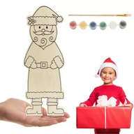 Zabawki kreatywne - FIGURKA DREWNIANA MIKOŁAJ ŚWIĄTECZNA DO MALOWANIA 22cm - miniaturka - grafika 1
