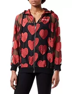 Kurtki damskie - Love Moschino Kurtka damska z zamkiem błyskawicznym, F.NERO-CUOR.RED, S - miniaturka - grafika 1