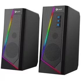 Głośniki C-Tech SPK-17, 2.0, RGB (SPK-17) Czarne - Głośniki komputerowe - miniaturka - grafika 1