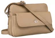 Torebki damskie - Torebka damska skórzana Rovicky na ramię listonoszka crossbody na suwak miejska saszetka, beżowy - miniaturka - grafika 1