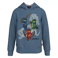 Bluzy dla chłopców - LEGO Chłopięca bluza z kapturem Ninjago Jungen Kapuzensweter z kapturem LWStorm 103, 612 Faded Blue, 92 - miniaturka - grafika 1