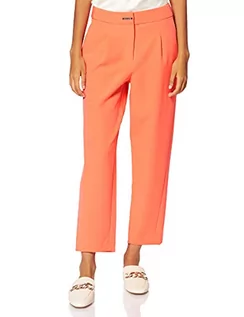 Spodnie damskie - Armani Exchange Damskie spodnie Hidden Closure With Logoed Metallic Emebllishment Suit Pants, Pomarańczowy sorbet, XS - grafika 1
