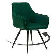 Krzesła - Krzesło obrotowe DC0084-6 welur Zielony - miniaturka - grafika 1