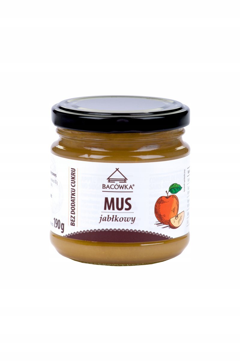 Mus jabłkowy bez dodatku cukru 190g Bacówka