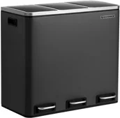Kosze na śmieci - Czarny kosz na śmieci 3 komory x 18 L - miniaturka - grafika 1