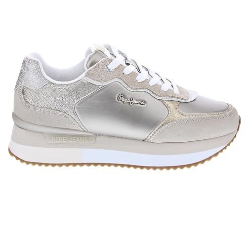 Pepe Jeans Damskie trampki RUSPER SHINE, brązowe (piaskowo-beżowe), 38 EU, Brązowy piasek beżowy, 6 UK