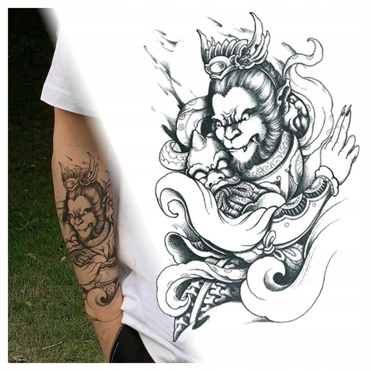 TATUAŻ DEMON ZŁY ART ZMYWALNY TYMCZASOWY WODNY