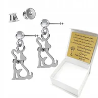 Biżuteria dla dzieci - Srebrne Kolczyki dla Dziewczynki Pies Piesek Kolczyki Komunia Prezent 925 - miniaturka - grafika 1