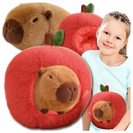 Maskotki i pluszaki - Kapibara Maskotka Pluszak Zabawka 25 Cm W Jabłku Pluszowa 2w1 Przytulanka - miniaturka - grafika 1