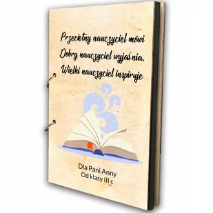 Drewniany album NADRUK DZIEŃ NAUCZYCIELA Y3 - Wesele i ślub - miniaturka - grafika 1