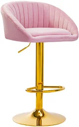 4rico hoker barowy qs-b16g aksamit różowe - Meble kosmetyczne - miniaturka - grafika 1