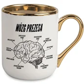 Kubki - KUBEK BIAŁY PRAKTYCZNY ORGINALNY PREZENT DLA PREZESA MÓZG PREZESA UPOMINEK - miniaturka - grafika 1