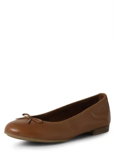 Tamaris - Damskie baleriny ze skóry, brązowy - Baleriny - miniaturka - grafika 1