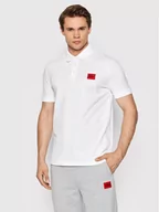 Koszulki męskie - Hugo Polo Dereso222 50466202 Biały Slim Fit - miniaturka - grafika 1